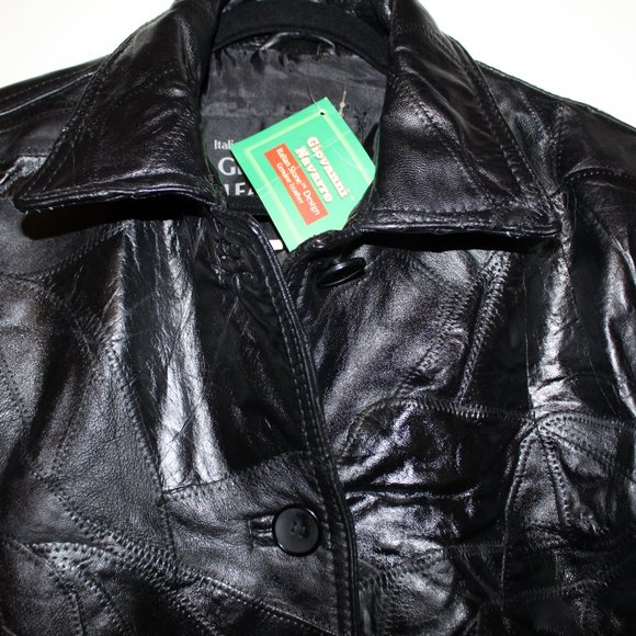 Giovanni Navarre - Womens Patch Leather Jacket - XL - Picture 2 of 3